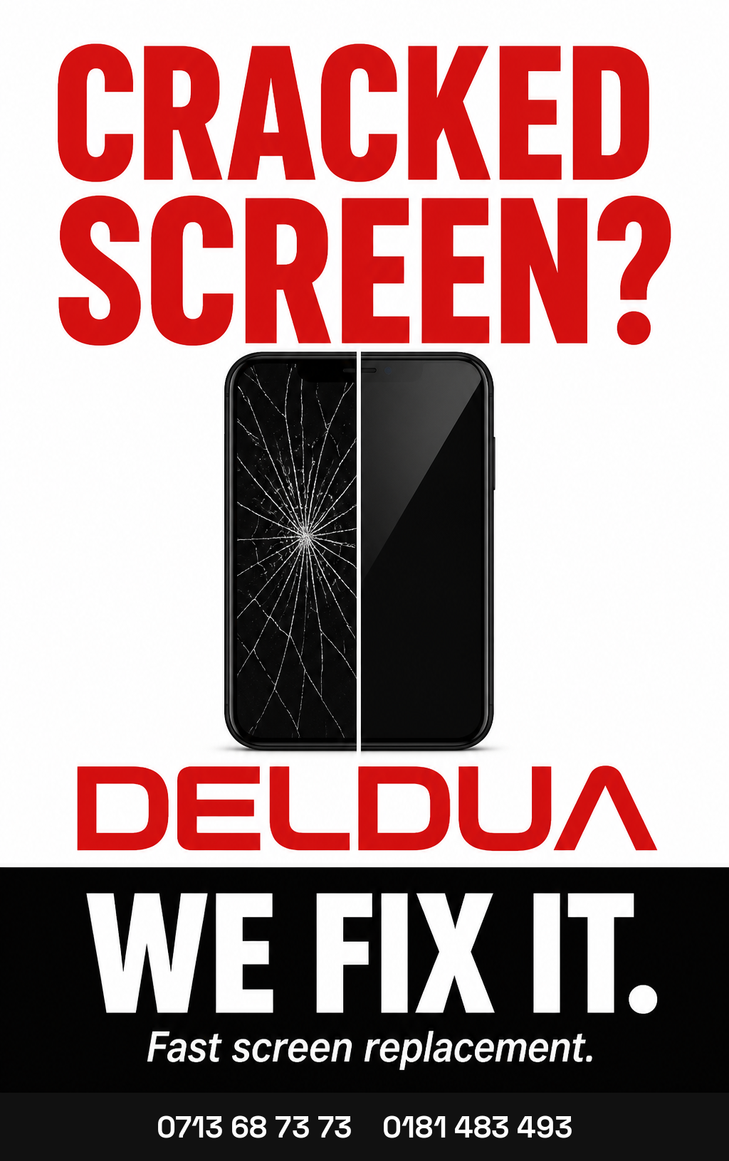 Cracked screen poster