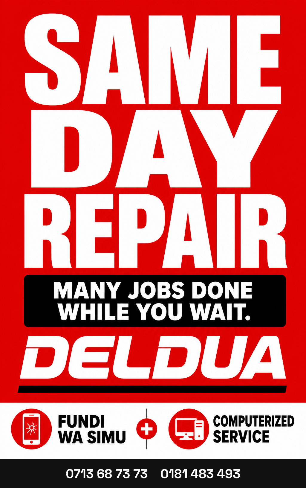 Same day repair poster